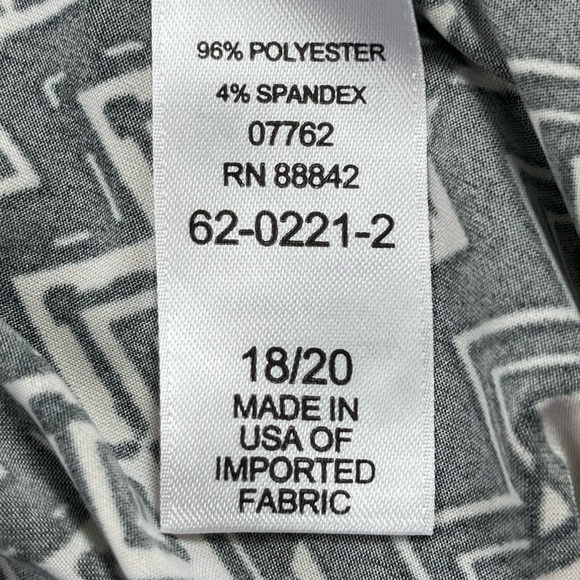 Swimsuits For All Dress Womens 18/20 Cream‎ Black Chevron Pattern Sleeveless - Picture 9 of 10